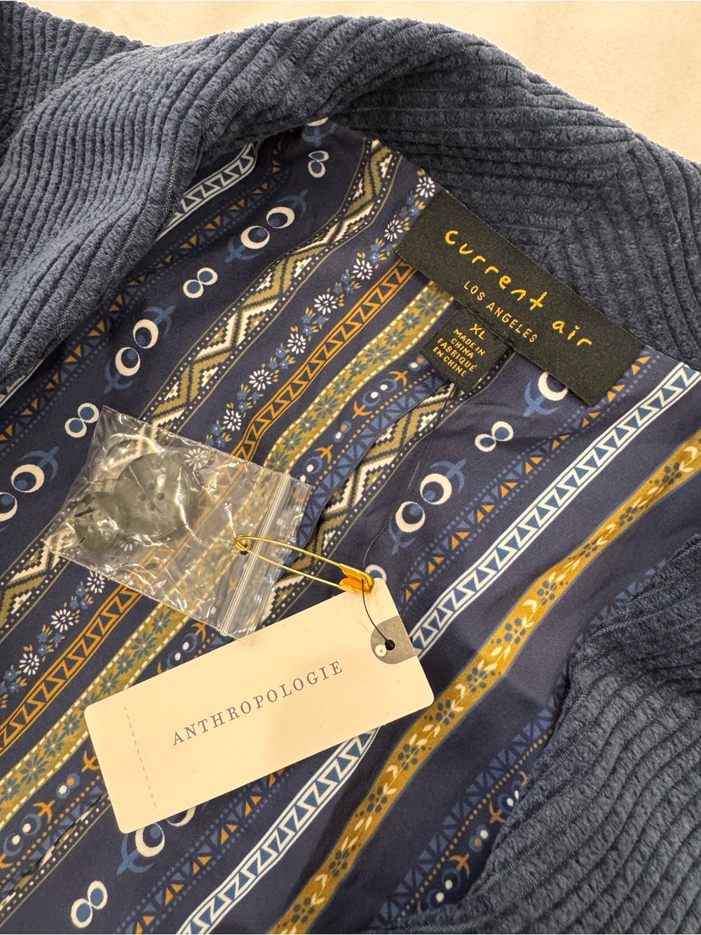 Anthropologie Navy Blue Corded Blazer - Picture 3 of 8
